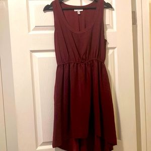 Beautiful Burgundy Cotton On Sleeveless High Low Dress - Size Mediun